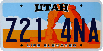 UT license plate Z214NA