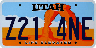 UT license plate Z214NE