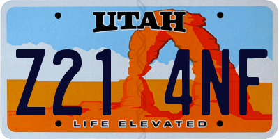 UT license plate Z214NF