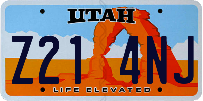 UT license plate Z214NJ