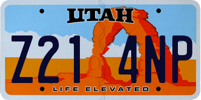 UT license plate Z214NP