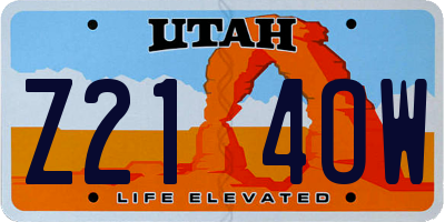 UT license plate Z214OW