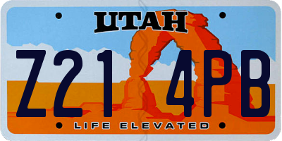 UT license plate Z214PB