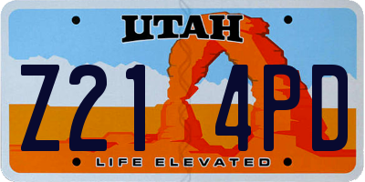 UT license plate Z214PD