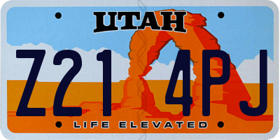 UT license plate Z214PJ