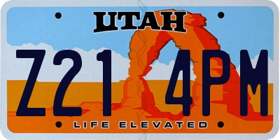 UT license plate Z214PM