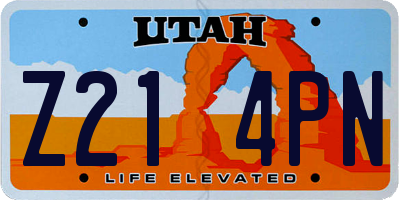 UT license plate Z214PN