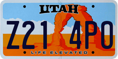 UT license plate Z214PO