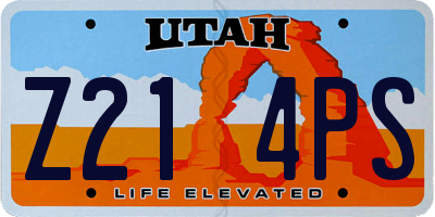 UT license plate Z214PS