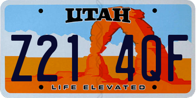 UT license plate Z214QF