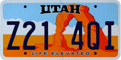 UT license plate Z214QI