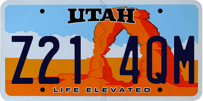 UT license plate Z214QM