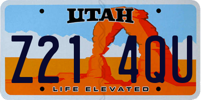 UT license plate Z214QU
