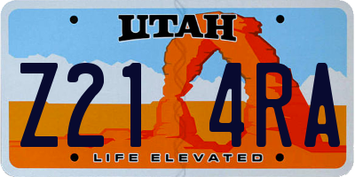 UT license plate Z214RA