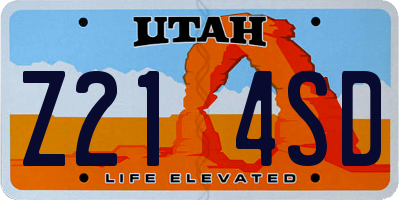 UT license plate Z214SD