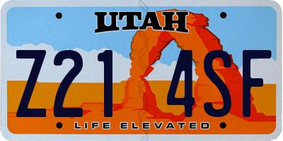 UT license plate Z214SF