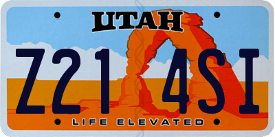 UT license plate Z214SI