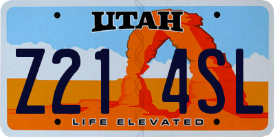 UT license plate Z214SL