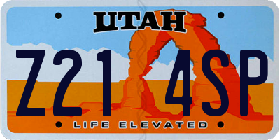 UT license plate Z214SP