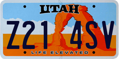 UT license plate Z214SV