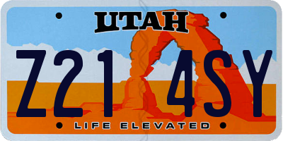 UT license plate Z214SY