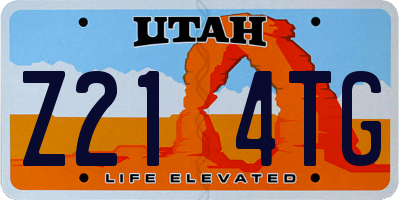 UT license plate Z214TG