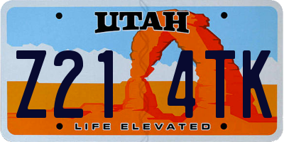 UT license plate Z214TK