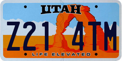UT license plate Z214TM