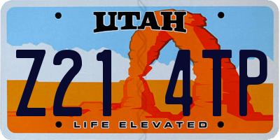 UT license plate Z214TP
