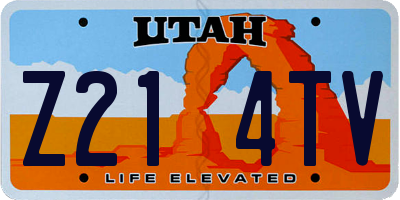 UT license plate Z214TV