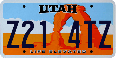 UT license plate Z214TZ