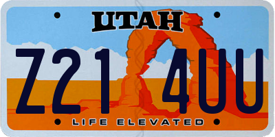 UT license plate Z214UU