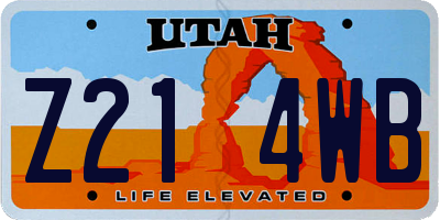 UT license plate Z214WB