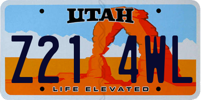UT license plate Z214WL