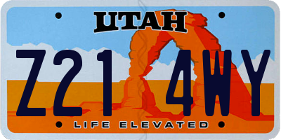 UT license plate Z214WY