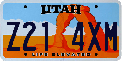 UT license plate Z214XM