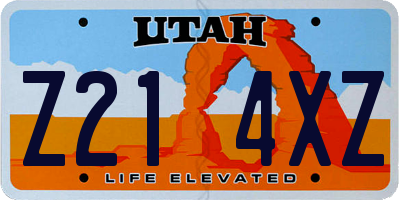 UT license plate Z214XZ