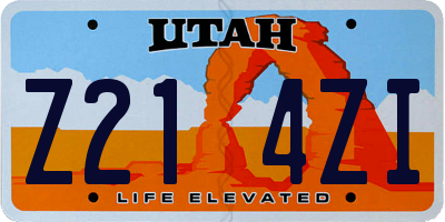 UT license plate Z214ZI