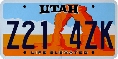 UT license plate Z214ZK