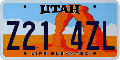 UT license plate Z214ZL