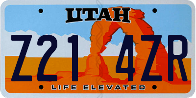 UT license plate Z214ZR