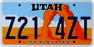 UT license plate Z214ZT
