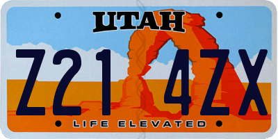 UT license plate Z214ZX