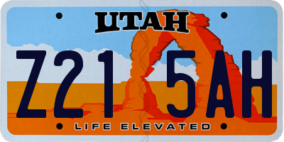UT license plate Z215AH