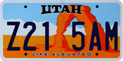UT license plate Z215AM