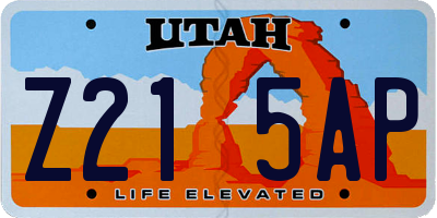 UT license plate Z215AP