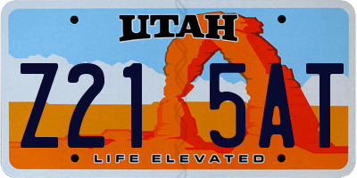 UT license plate Z215AT
