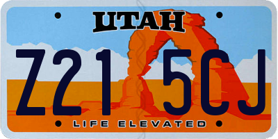 UT license plate Z215CJ