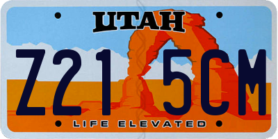 UT license plate Z215CM