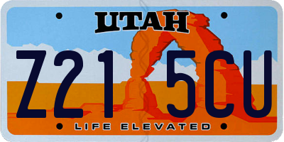 UT license plate Z215CU